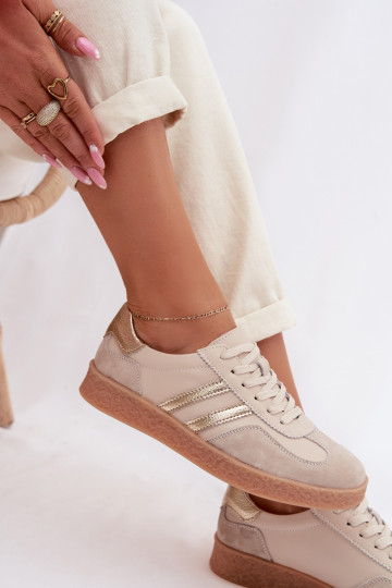 Naiste sneakers nahast S.Barski LR61-7059 liiv