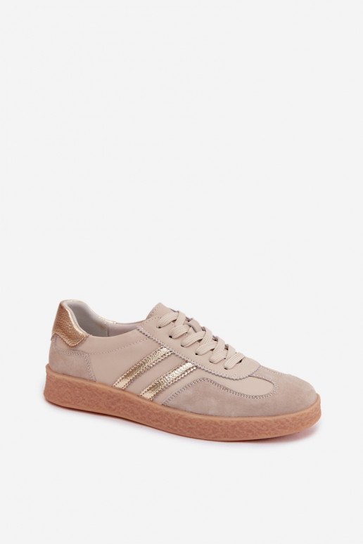 Naiste sneakers nahast S.Barski LR61-7059 liiv
