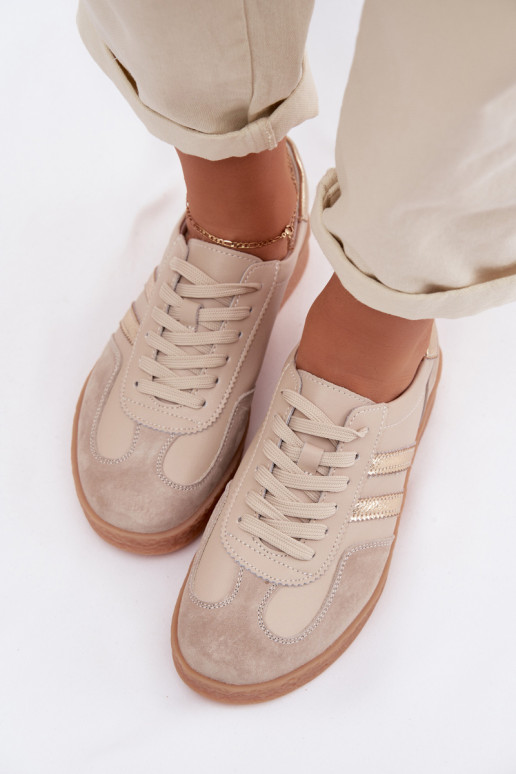 Naiste sneakers nahast S.Barski LR61-7059 liiv