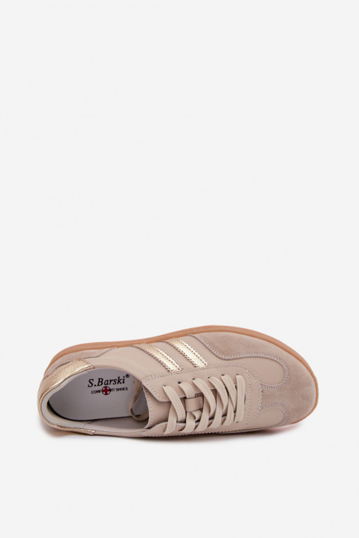 Naiste sneakers nahast S.Barski LR61-7059 liiv