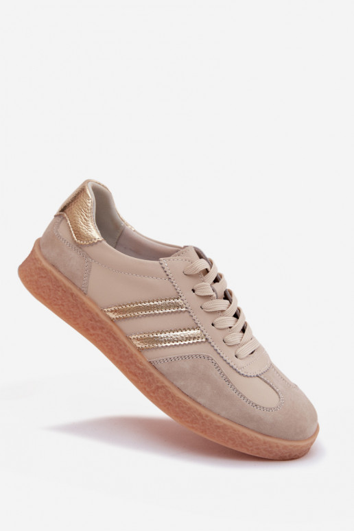 Naiste sneakers nahast S.Barski LR61-7059 liiv