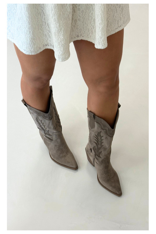 Knee-high cowboy-stiilis saapad khaki Betina