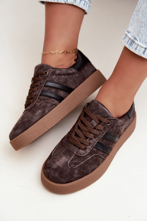 Naiste tossud šokolaadi faux suede Bellmont
