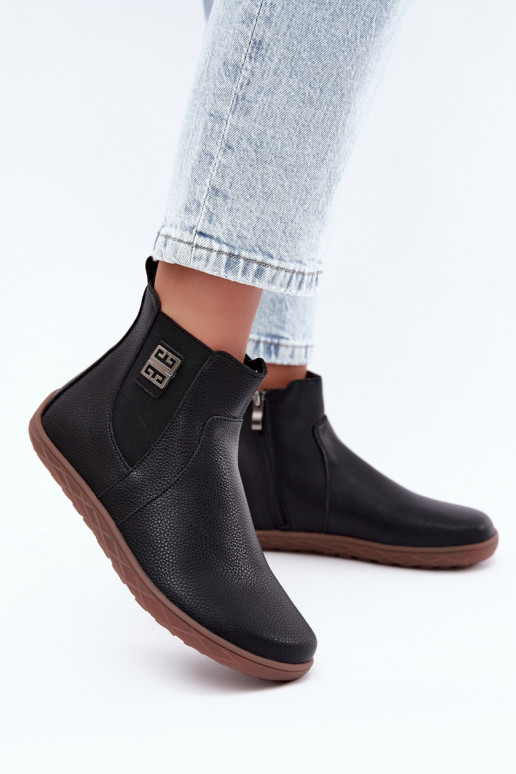 Mustad nahast jalanõud Barefoot Altie