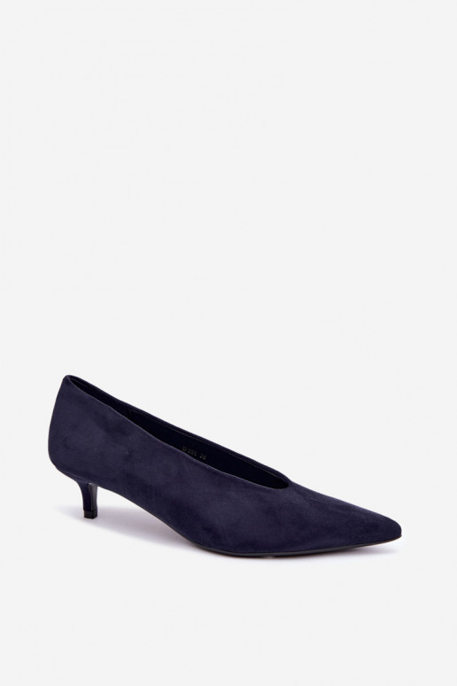 Tumedad sinised sametised jalanõud Kitten Heel Nuretta