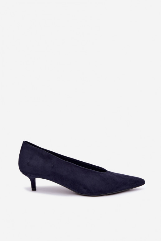 Tumedad sinised sametised jalanõud Kitten Heel Nuretta