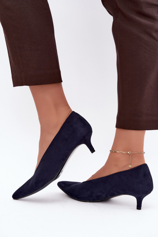 Tumedad sinised sametised jalanõud Kitten Heel Nuretta