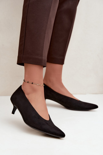 Mustad sametised jalanõud Kitten Heel Nuretta 2