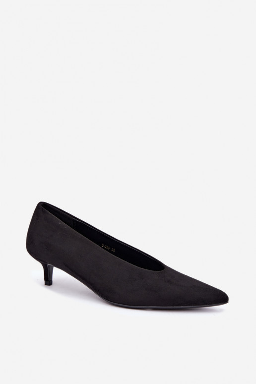 Mustad sametised jalanõud Kitten Heel Nuretta