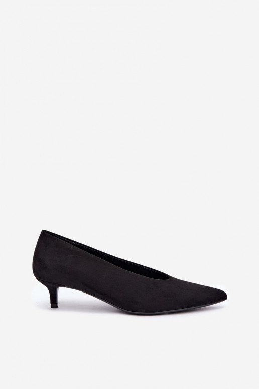 Mustad sametised jalanõud Kitten Heel Nuretta