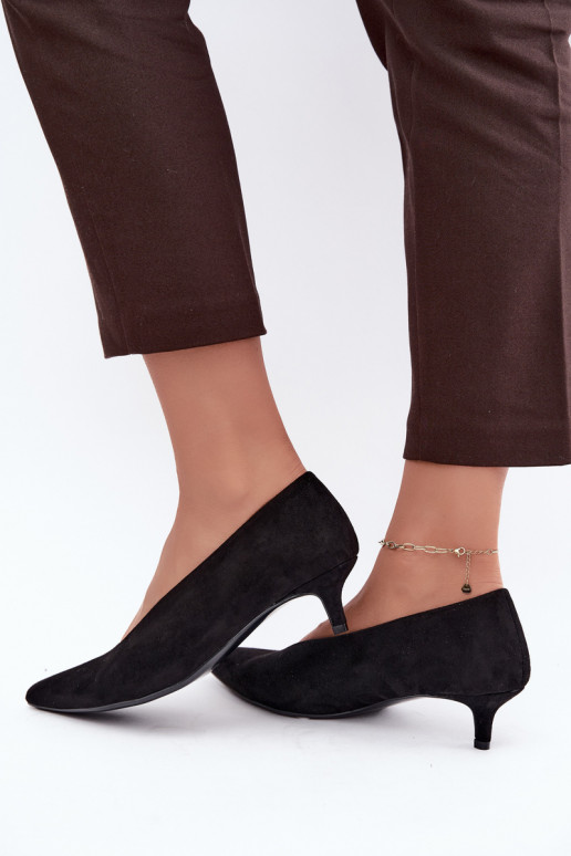 Mustad sametised jalanõud Kitten Heel Nuretta
