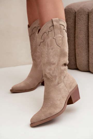 Liivakunstnahast saapad cowboy stiilis konts Jarissa 2