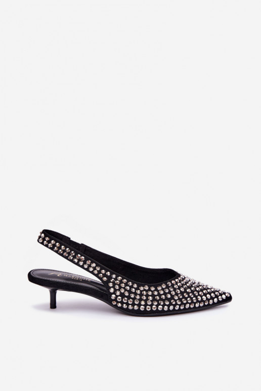 Mustad naiste sandaalid nupčiem ja madal konts Tai turidden