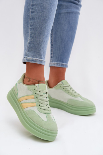 Sneakers tüüpi jalanõud Pealiste omad platvormiga Rohelist värvi Galleria 2