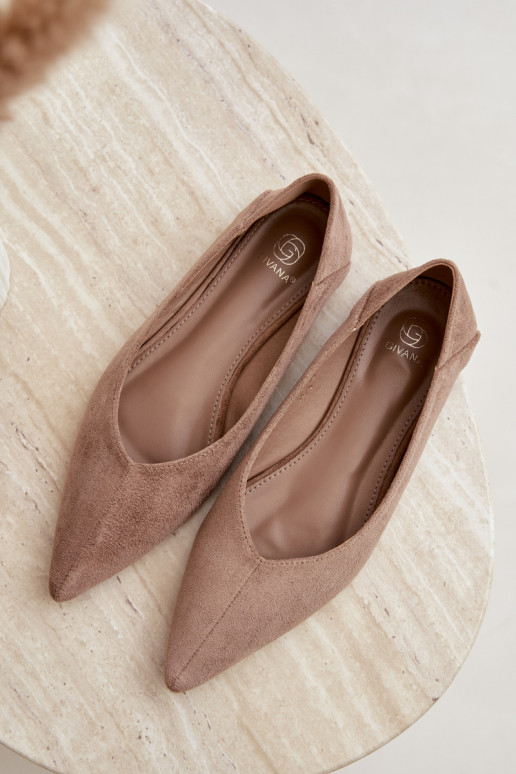 Ballerinad terava ninaga kunstsuede liivakarva Corabella
