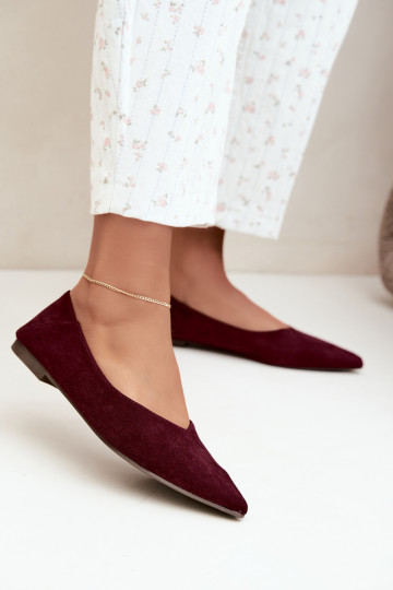 Ballerinad terava ninaga kunstsuede bordovavärvi Corabella 2