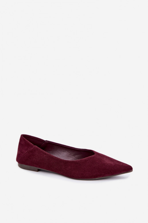 Ballerinad terava ninaga kunstsuede bordovavärvi Corabella