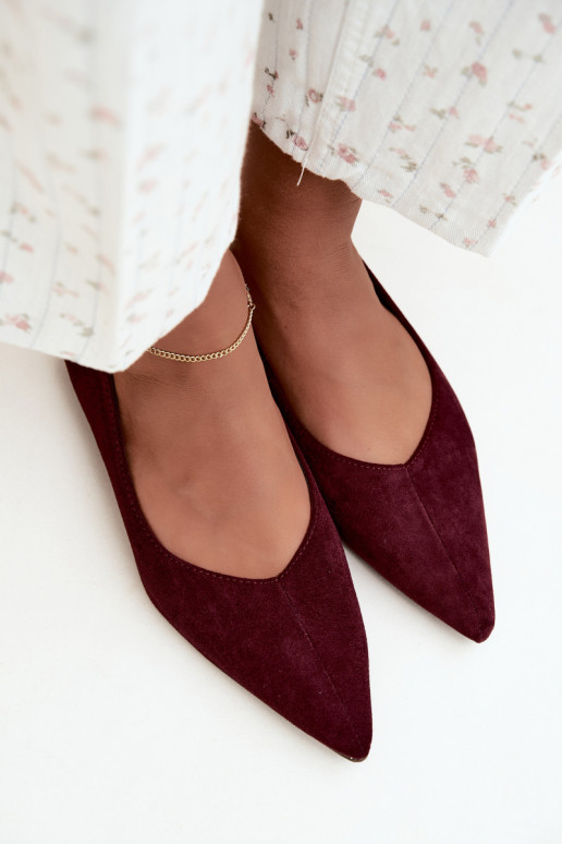 Ballerinad terava ninaga kunstsuede bordovavärvi Corabella