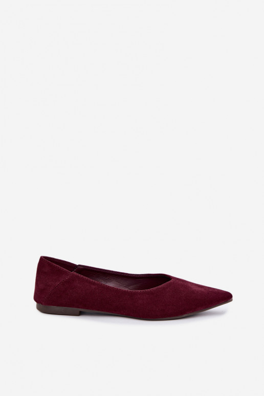 Ballerinad terava ninaga kunstsuede bordovavärvi Corabella
