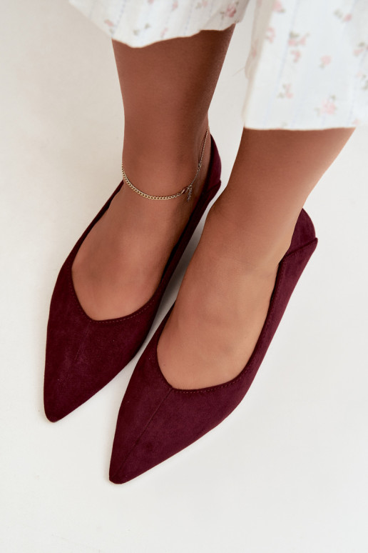Ballerinad terava ninaga kunstsuede bordovavärvi Corabella