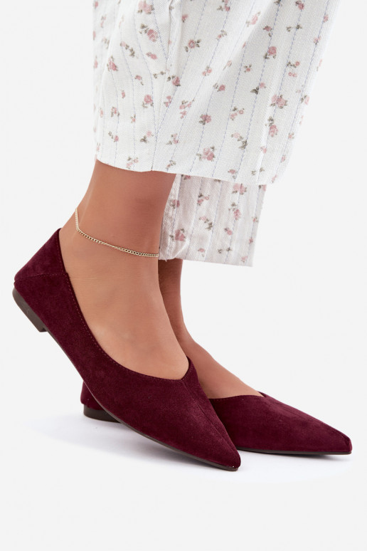Ballerinad terava ninaga kunstsuede bordovavärvi Corabella