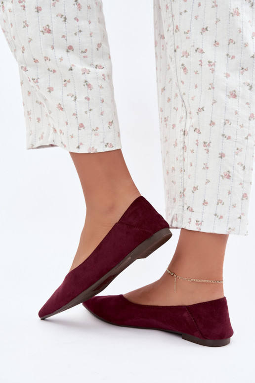 Ballerinad terava ninaga kunstsuede bordovavärvi Corabella