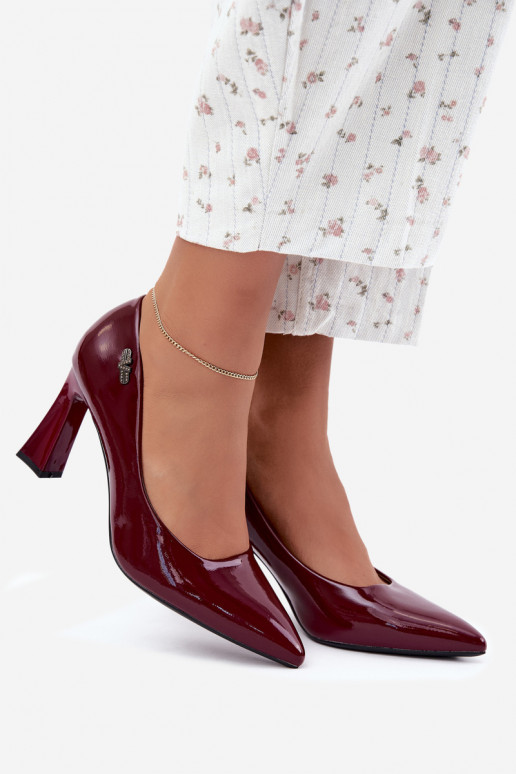 Vinceza 62328 burgundia lakitud kontsad