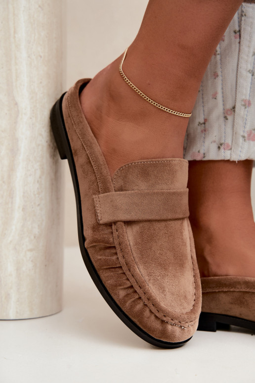 naiste mokasiinid avatud kandiga liivakarva Parella