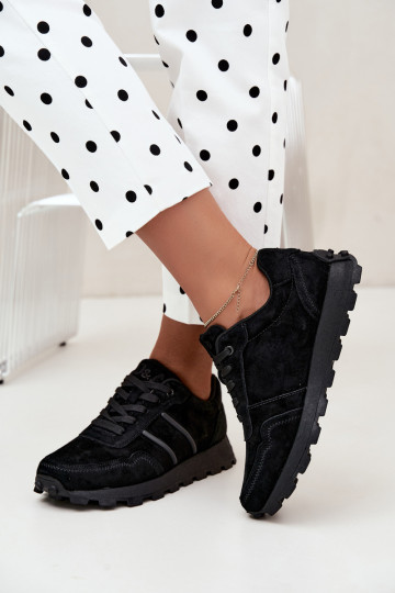 tennisest kunstsuede D&A LR62-7101 mustas värvuses