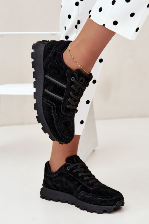tennisest kunstsuede D&A LR62-7101 mustas värvuses