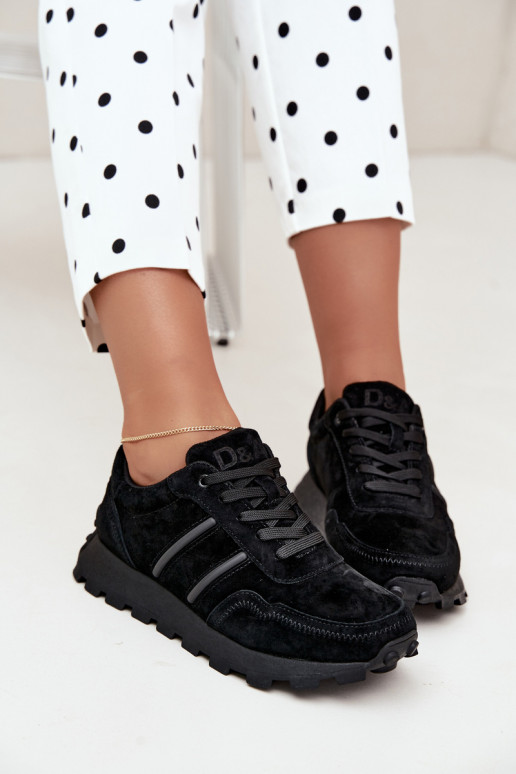 tennisest kunstsuede D&A LR62-7101 mustas värvuses