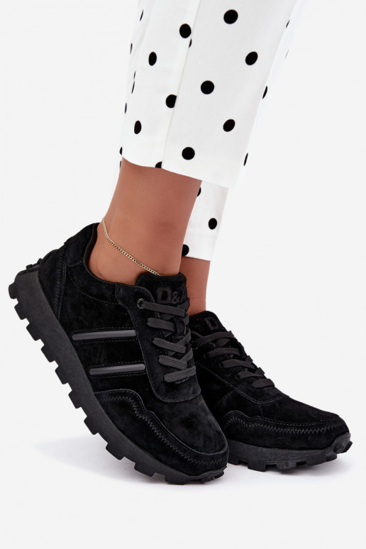 tennisest kunstsuede D&A LR62-7101 mustas värvuses