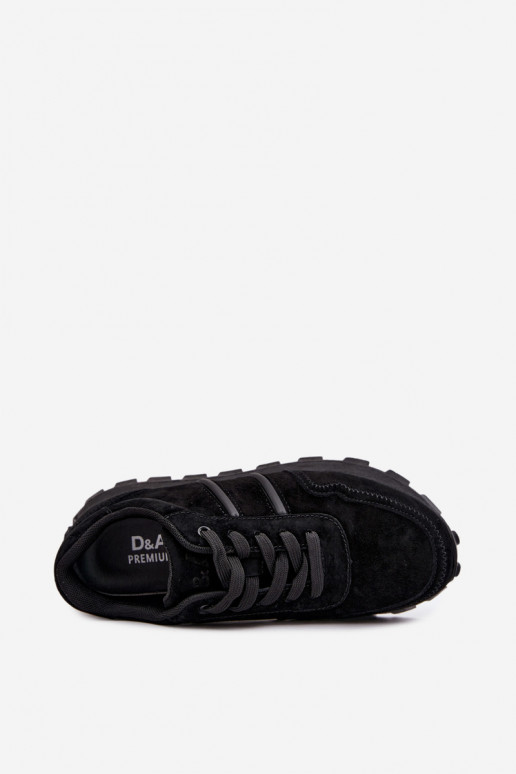 tennisest kunstsuede D&A LR62-7101 mustas värvuses