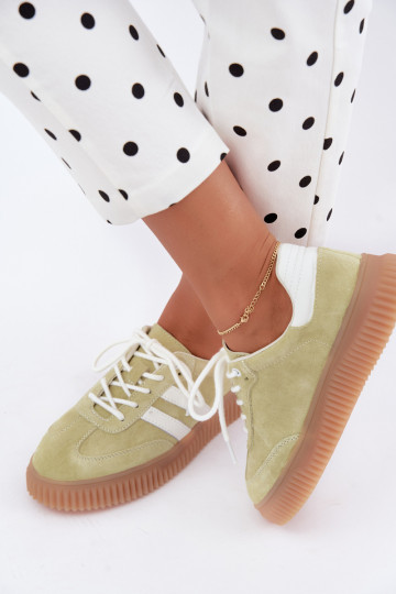 Lime kunstsuede spordijalatsid platvormiga