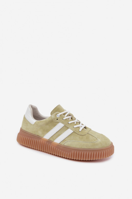 Lime kunstsuede spordijalatsid platvormiga