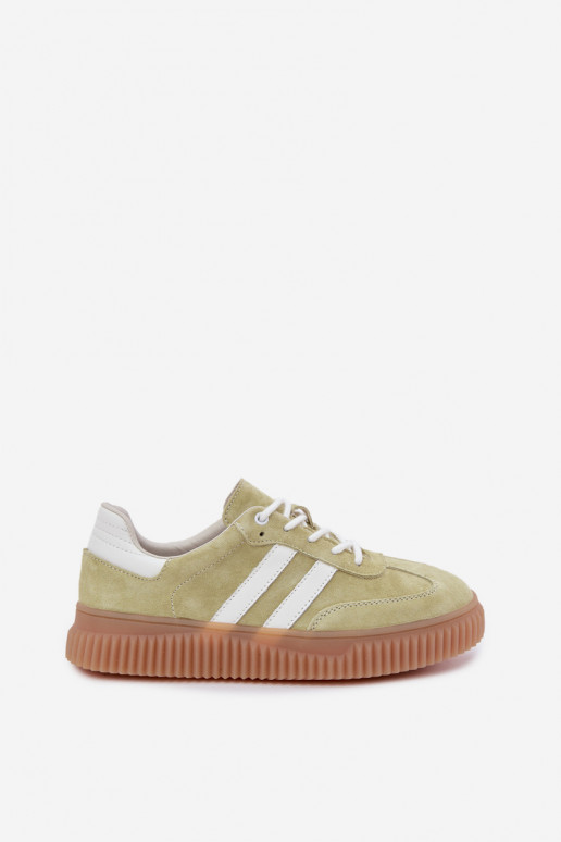 Lime kunstsuede spordijalatsid platvormiga