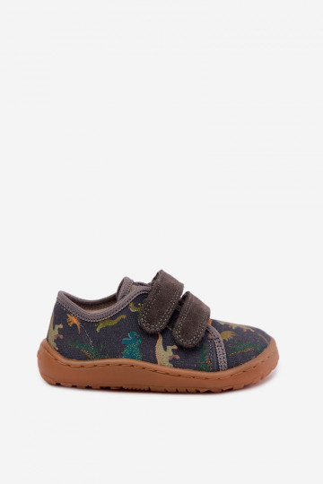 Laste Barefoot sussid dinosaurustega Froddo Canvas G1700440-31 Hall 2