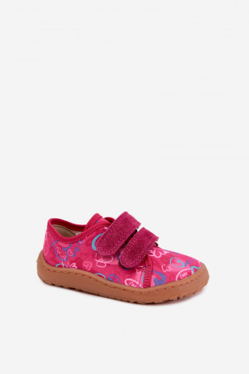 Laste Barefoot sussid südamega Froddo Canvas G1700440-24 Roosa