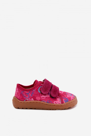 Laste Barefoot sussid südamega Froddo Canvas G1700440-24 Roosa 2