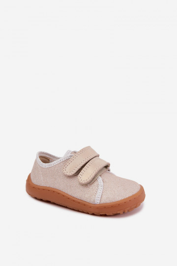 Laste Barefoot sussid Froddo Canvas G1700440-1 Kuld