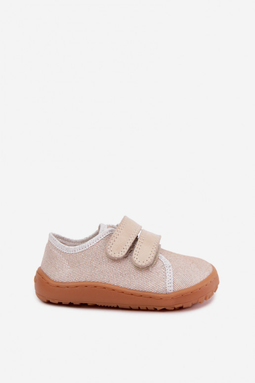 Laste Barefoot sussid Froddo Canvas G1700440-1 Kuld