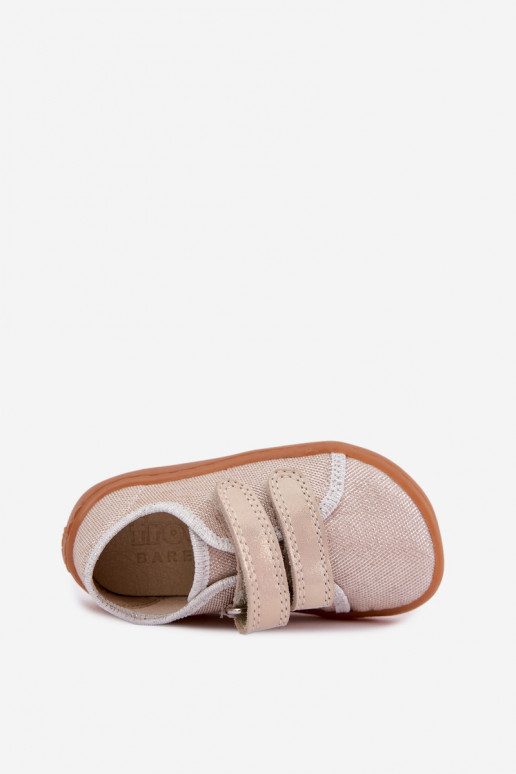 Laste Barefoot sussid Froddo Canvas G1700440-1 Kuld