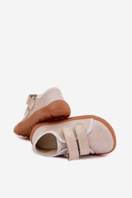 Laste Barefoot sussid Froddo Canvas G1700440-1 Kuld