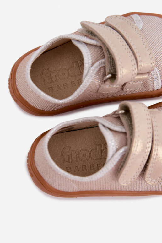 Laste Barefoot sussid Froddo Canvas G1700440-1 Kuld