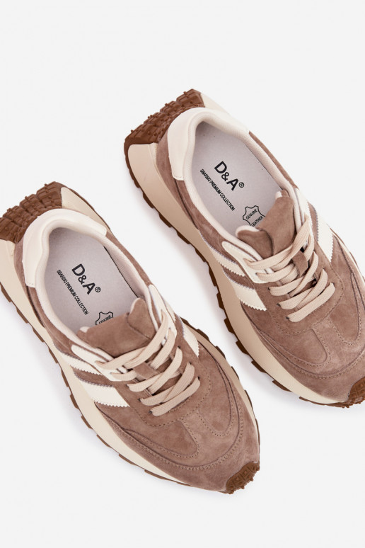 Kreemi värvi sneakerid kunstnahast platvormiga D&A GR61-5986