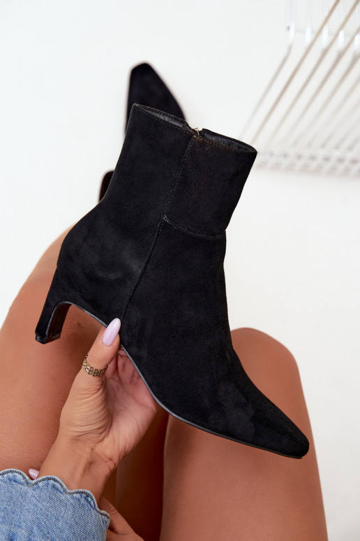 naiste ankle saapad kontsaga mustas Rileya