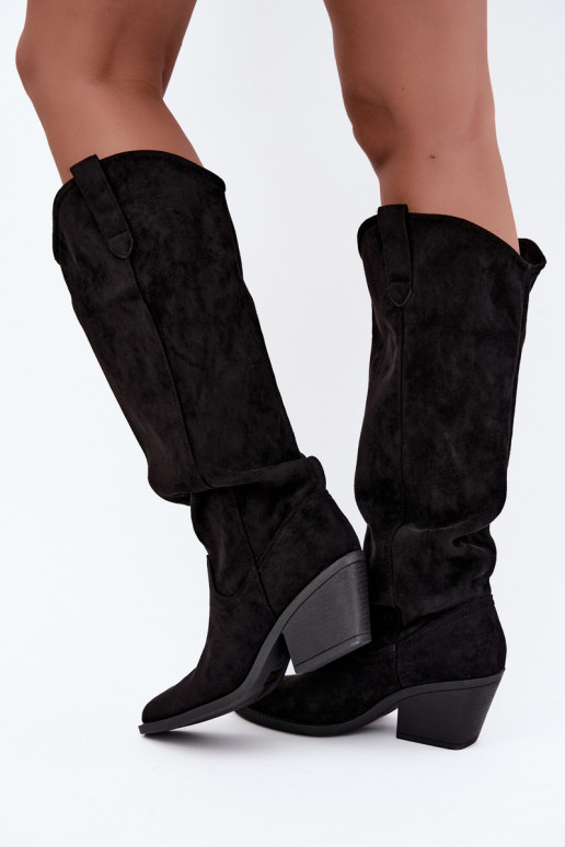 slouchy pikad saapad libisevad must Sylvie