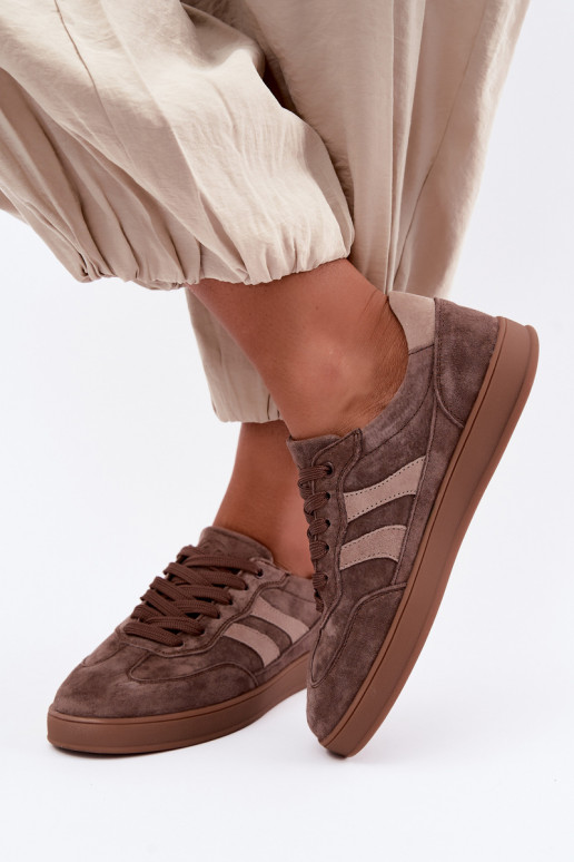 Naiste sneakersid pruunist nahast Vinceza 95438