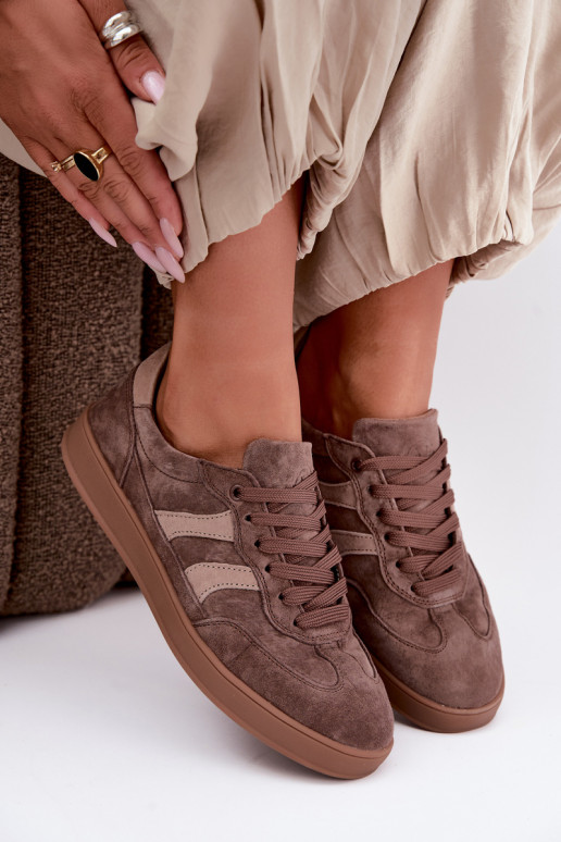 Naiste sneakersid pruunist nahast Vinceza 95438