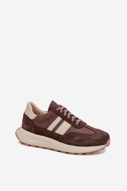 Kunstsuede spordijalatsid platvormiga Zazoo N1291, šokolaad